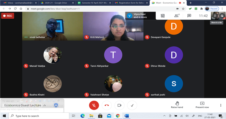 Guest Lecture by Dr. Vivek Belhekar on 'Behavioural and Psychological Economics'