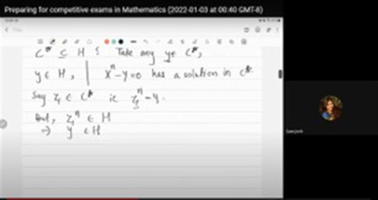 Lectures on Preparing for Competitive Exams in Mathematics by Alumni Akshay Sant & Soham Shejwalkar