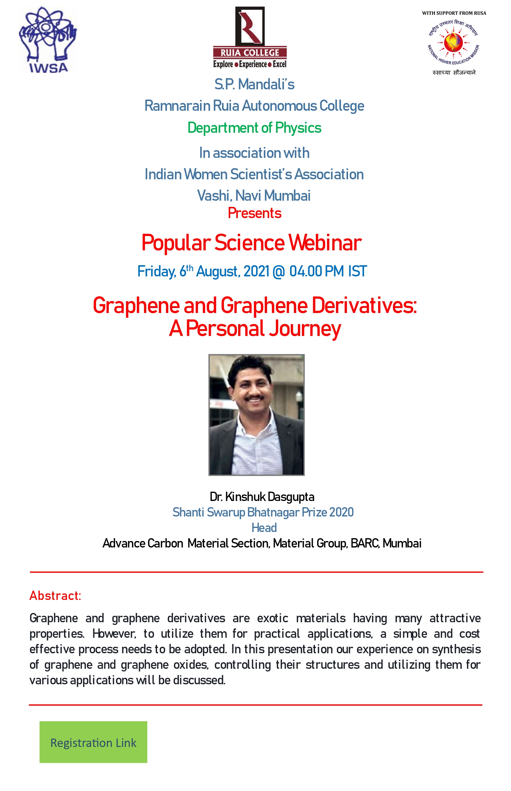 Graphene and Graphene Derivatives: A personal journey Graphene and Graphene Derivatives: A personal journey