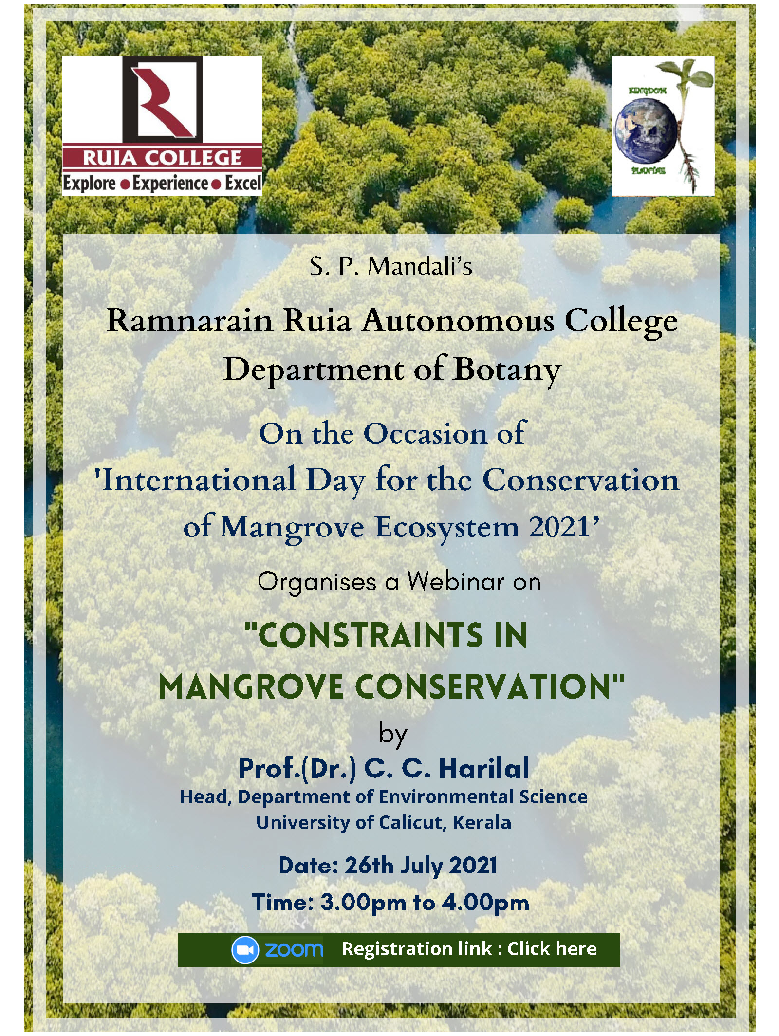 Celebrating ‘The International Day for the Conservation of the Mangrove Ecosystem’ Celebrating ‘The International Day for the Conservation of the Mangrove Ecosystem’
